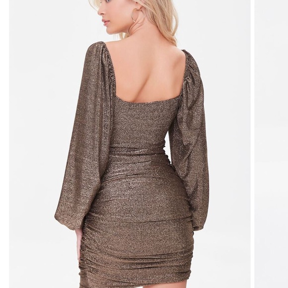 NWT Forever 21 Gold Cut Out Dress - Picture 4 of 6